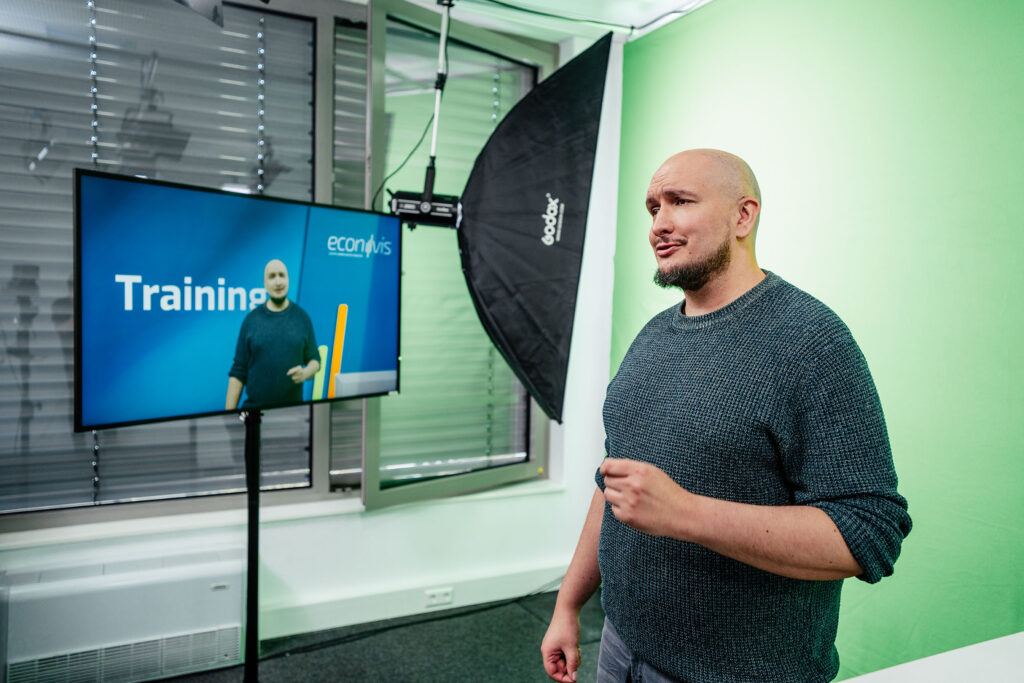 Aufnahme eines Trainings im Greencsreen Studio